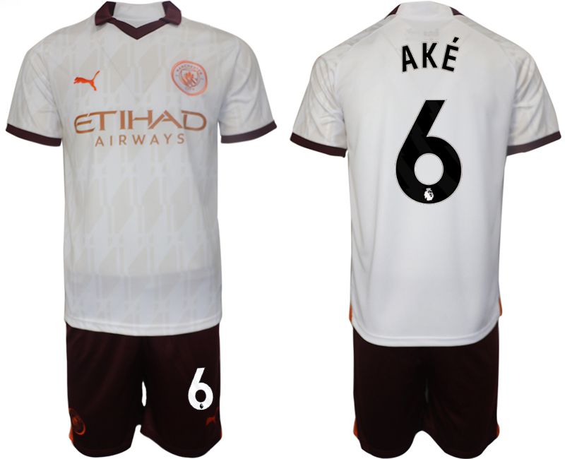 Men 2023-2024 Club Manchester City away white 6 Soccer Jersey